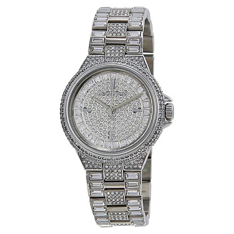 silver diamond michael kors watch|michael kors camille women's watch.